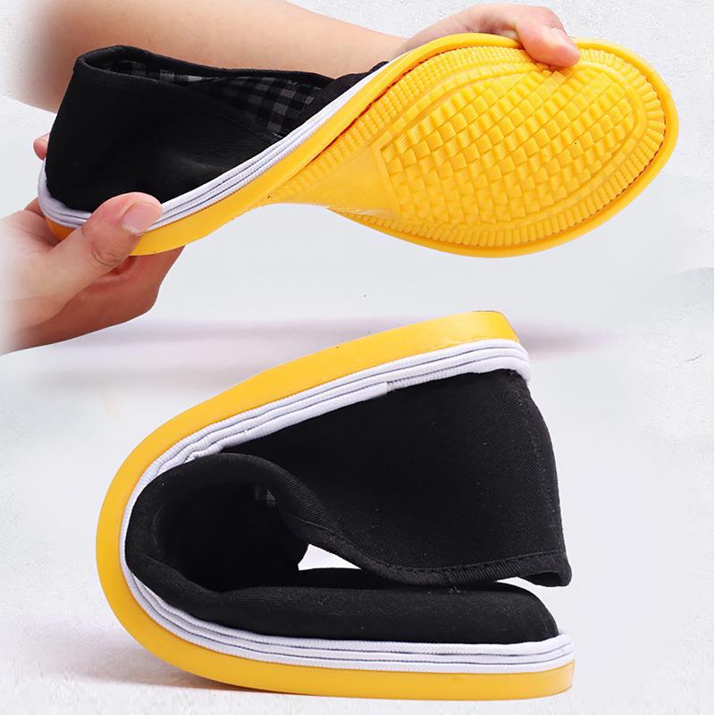 Handmade Handmade Cloth-Based Shoes Men Black Flat Cloth Flat Shoes 2023 New Soft Bottom Work Street Vendor Shoes One Piece Dropshipping