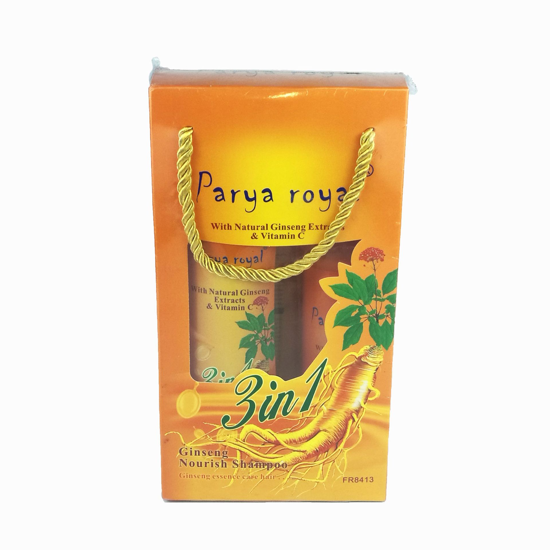 人参盒装英文外贸出口400ml洗发水200ml护发素二合一正品人参套装