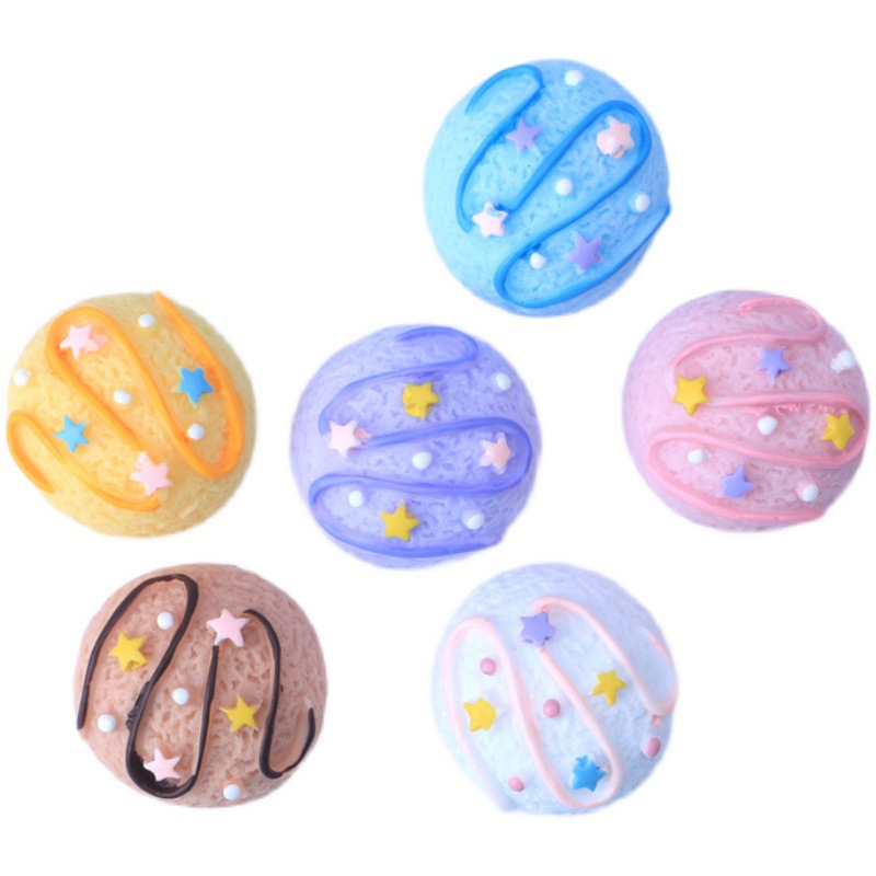 Simulation Candy Toy Five-Star Ice Cream Ball Ice Cream Resin Accessory Material Package DIY Homemade Phone Case Decoration