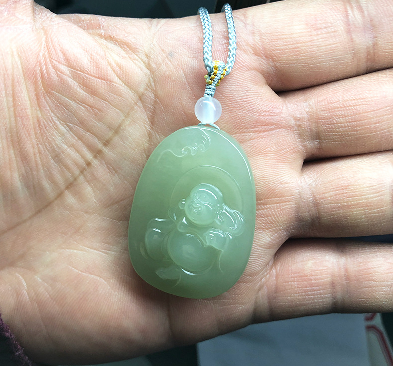 新疆和田玉佛公吊坠 女款玉佛项链吊坠和田玉弥勒佛玉笑佛宝宝佛