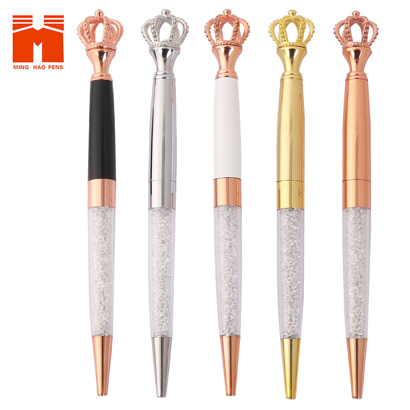 Crown Ballpoint Pen Diamond Pen Metal Pen Wholesale in Stock Minghao Factory 2023 Gift Pen Business Pen