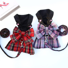 Teddy dog leash Boomerang pet cat plaid skirt泰迪狗牵引绳1