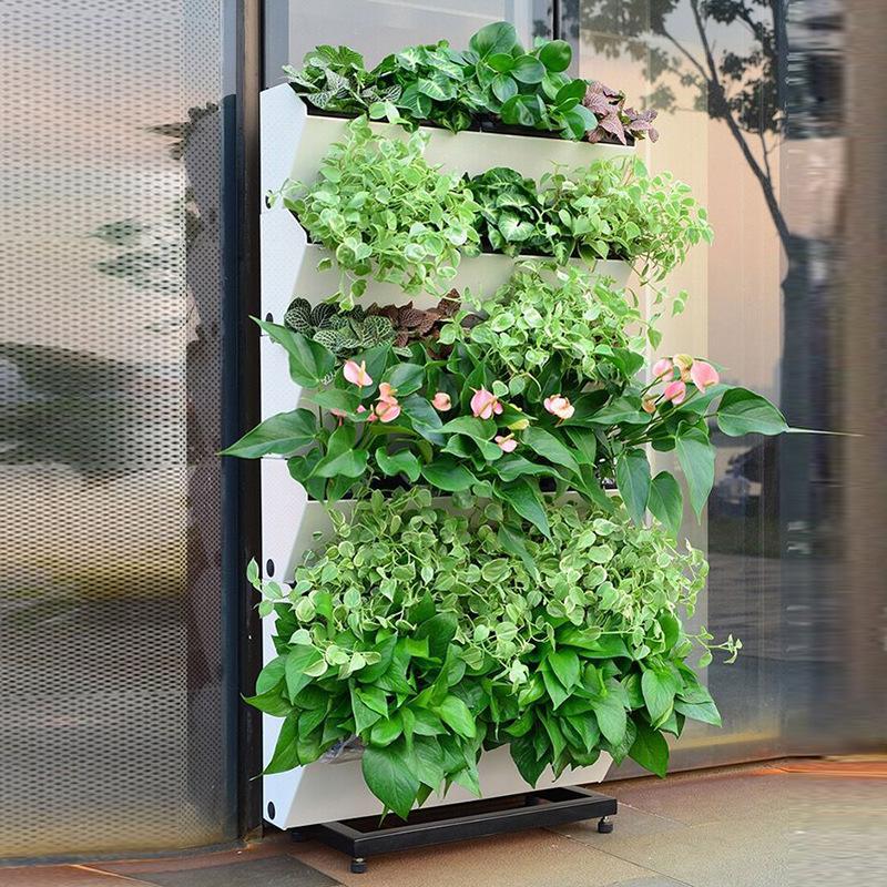 移动植物墙花盆懒人自吸水客厅植物花架多层阳台种菜挂墙壁挂花盆
