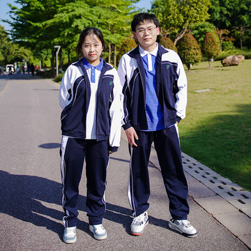 深圳中学校服冬装中学生运动校服拉链外套长裤男女款运动套装定做