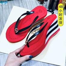 clip toe flip flops woman wedge slippers shoes woman跨境专供