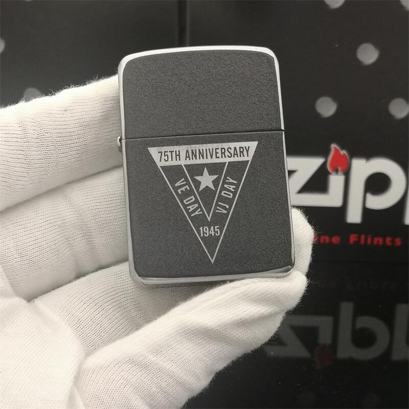 zippo之宝打火机 二战胜利75周年 纯钢机 1941 黑裂漆 49264-阿里巴巴