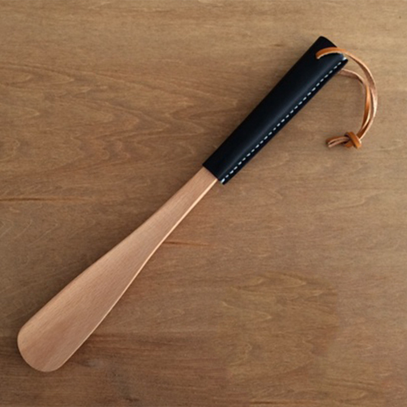 木制鞋拔孕妇老人提鞋器 家用皮革鞋拔子带提手 旅行鞋抽穿鞋器