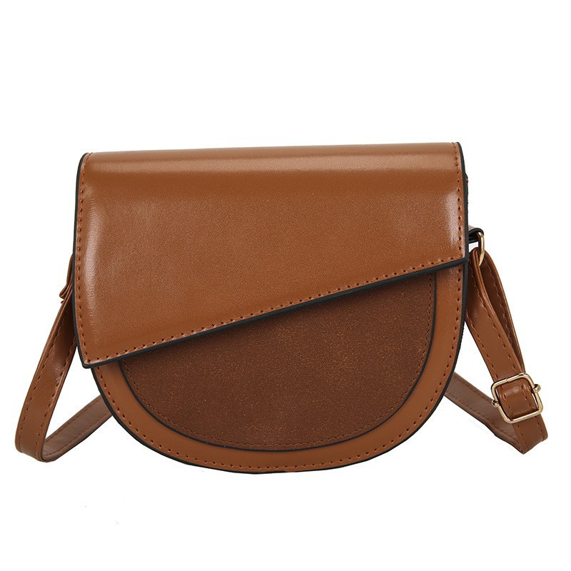 Korean Style Solid Color Shoulder Messenger Bag 2021 Autumn and Winter New Fashion Lock Semicircle Underarm Western Style Women's Bag