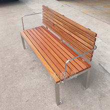 创意不锈钢公园椅户外长椅塑木防腐木休闲椅园林椅广场小区休息椅