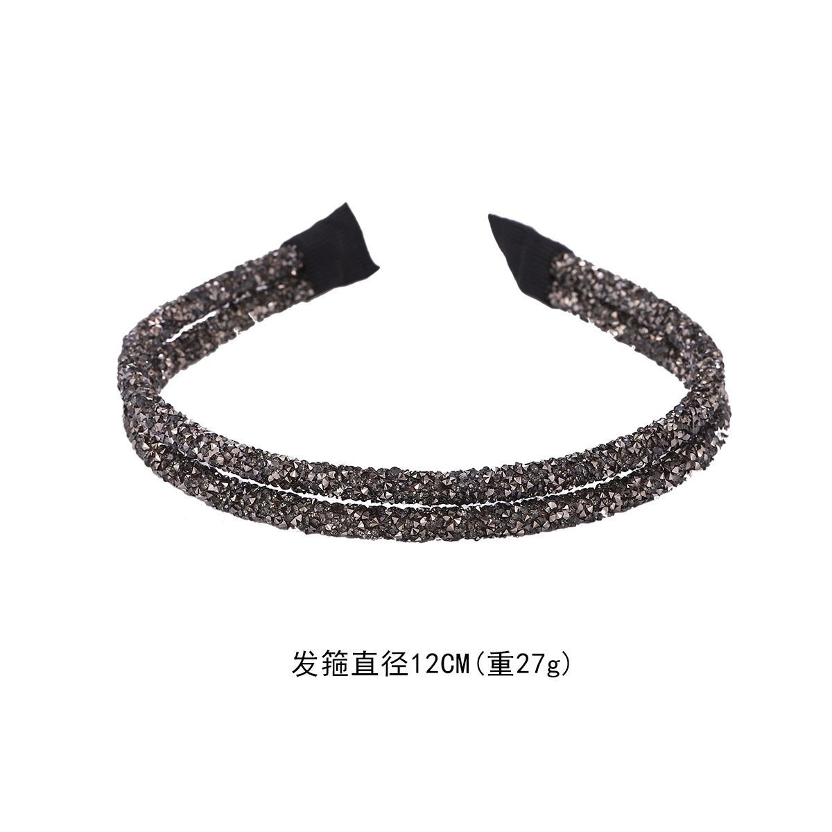 韩版时尚新款亮片发箍多色双排水钻压发宽发箍精美镶钻头箍女批发