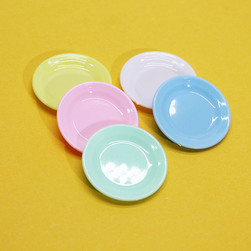 3.5cm mini simulation small plate diy cream glue handmade candy toy container accessories children play house toys