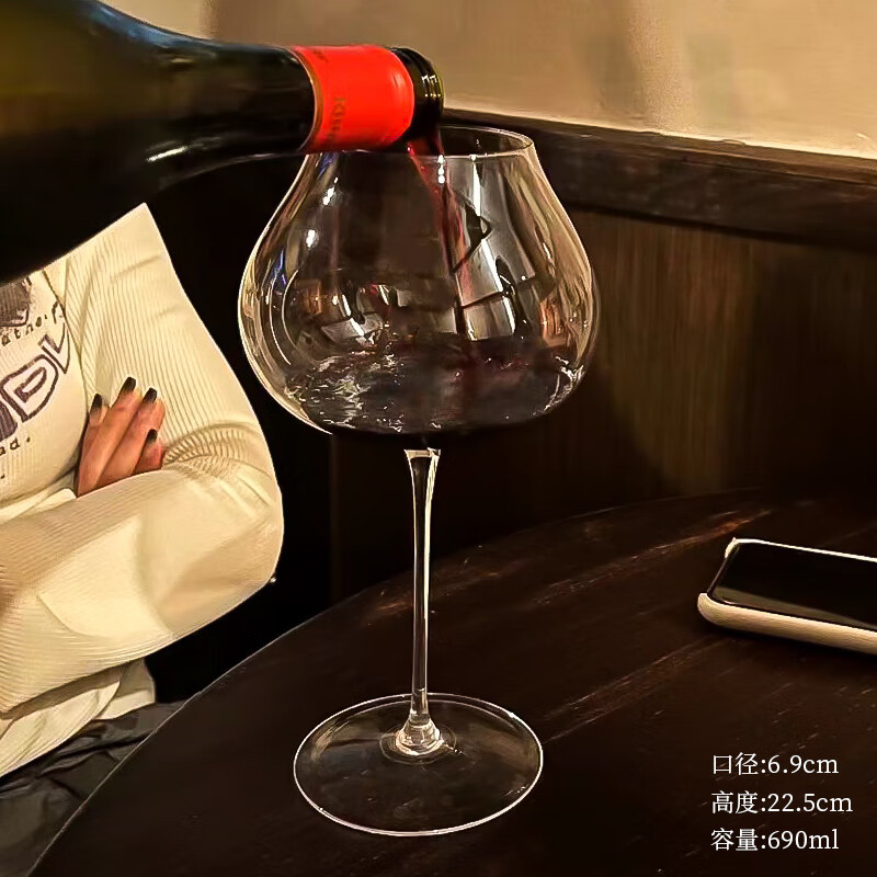 hywlkj超薄勃艮第红酒杯欧式高度葡萄酒高脚杯子创意水晶细杆玻璃