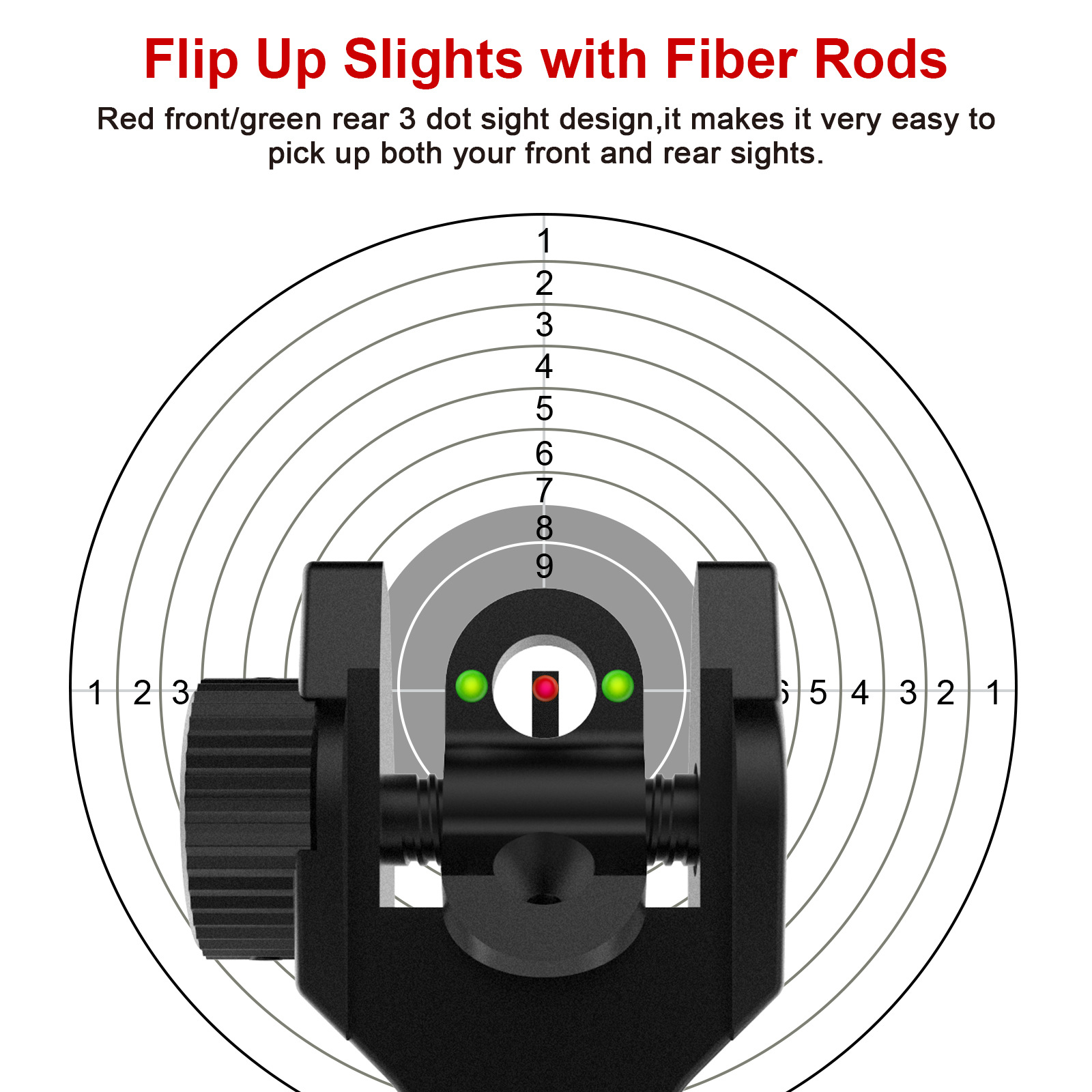机械瞄金属准星折叠机瞄前后照门套装光纤瞄准前红后绿iron sighs