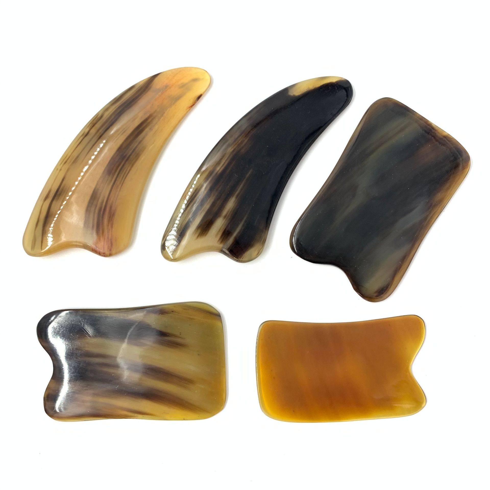 天然牛角刮痧板批发经络保健按摩器面部牛角拨筋棒羊角刮痧板批发