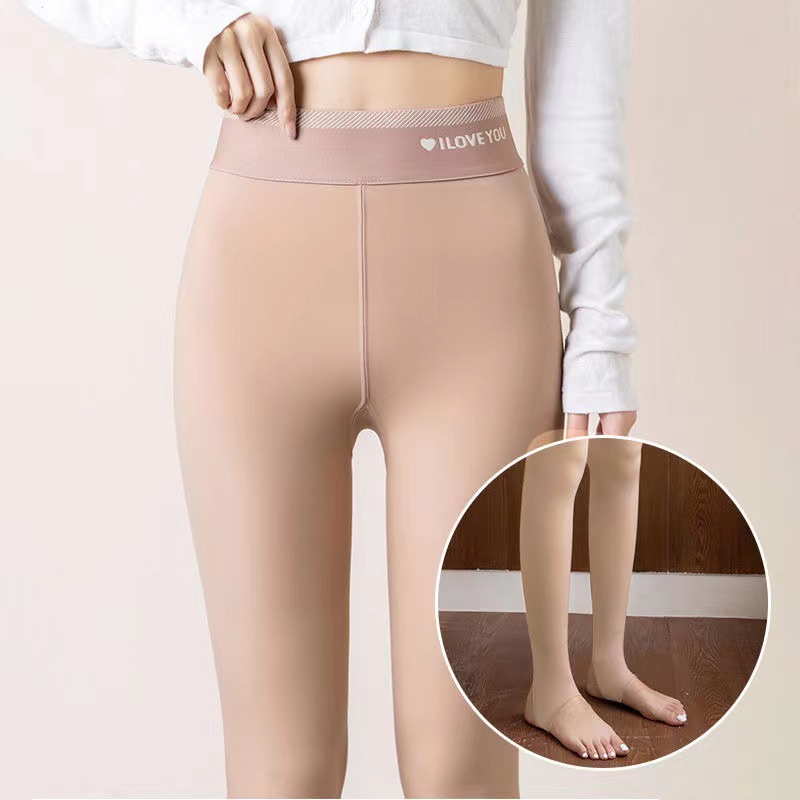 Autumn and Winter Fleece-lined Thick Mask Water Light Socks Light Legs One-Piece Trousers Bottoming Artifact Anti-Snagging Leggings Pantyhose for Women