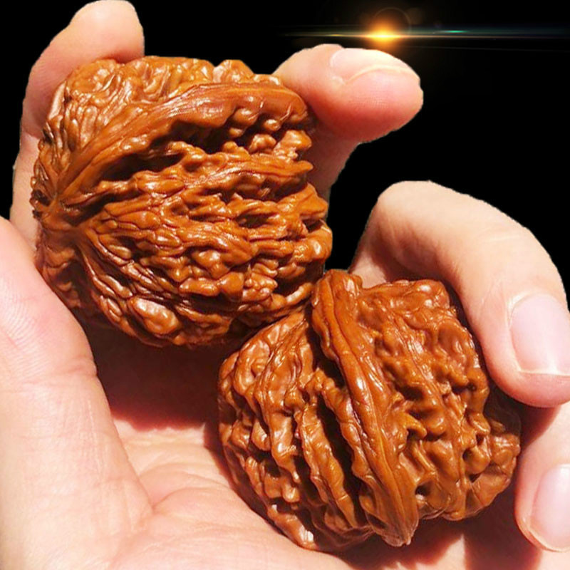 文玩核桃狮子头四座楼38-39mm官帽把玩矮桩闷尖麻核桃成对手把玩