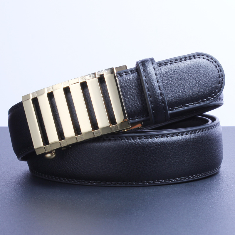 Boutique Men's Automatic Leather Buckle Belt New Business Casual Genuine Leather Belt Men's Jeans Belt Belt