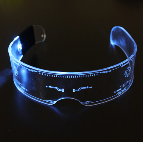Led Luminous Technology Glasses Music Festival Party Ball Punk Luminous Acrylic Goggles Cross-Border Supply
