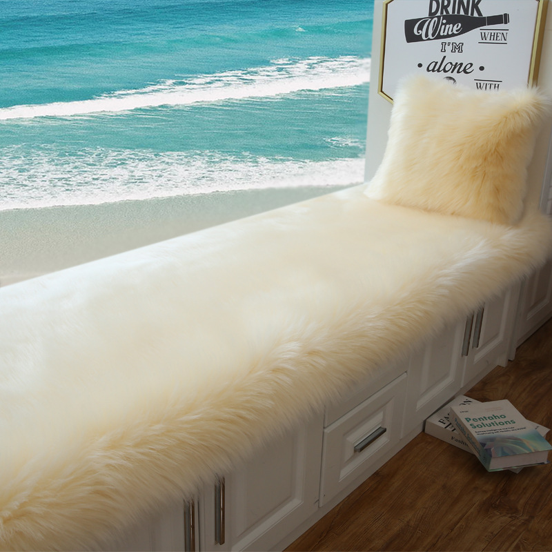Plush Window Cushion Plush Long Wool Carpet Plush Cushion Bedside Blanket Wool-like Bedroom Blanket Window Sill Woollen Pad