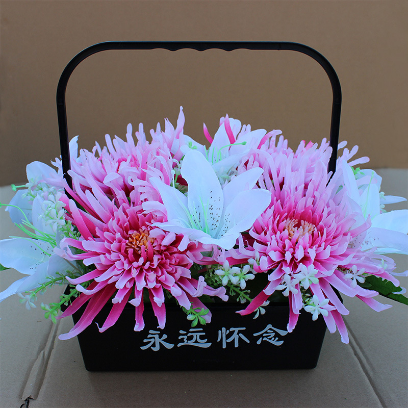 wholesale artificial flower chrysanthemum panjing qingming festival flower tomb sweeping flower sacrifice fake flower grave silk flower cemetery flower decoration flowers