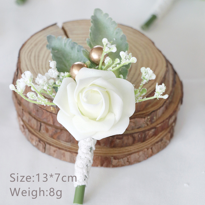 2022 Mori Style Wedding Bridegroom Bride Corsage Banquet Guest Sisters Group Boutonniere Korean Artificial Flower Wedding Supplies