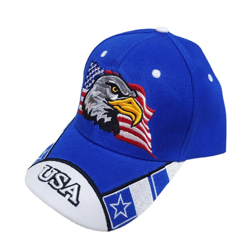 Cross-Border Eagle Embroidered Baseball Cap USA American Flag Peaked Cap Men's and Women's European and American Outdoor Sun Hat Trendy Cap