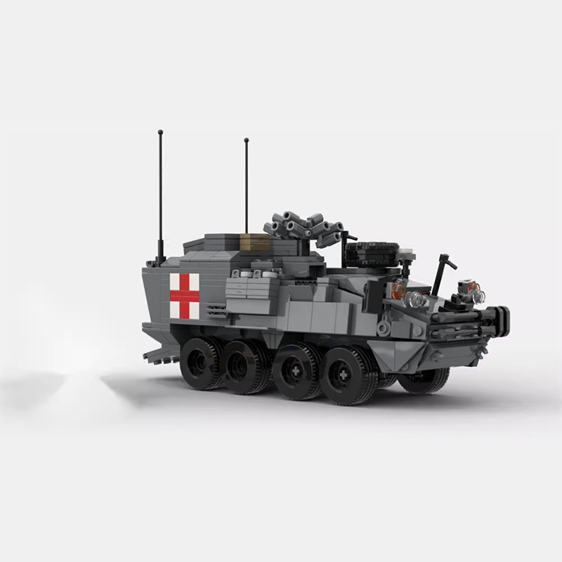 moc积木兼容乐高 162176 医疗装甲车 创意汽车 模型 益智拼搭跨境