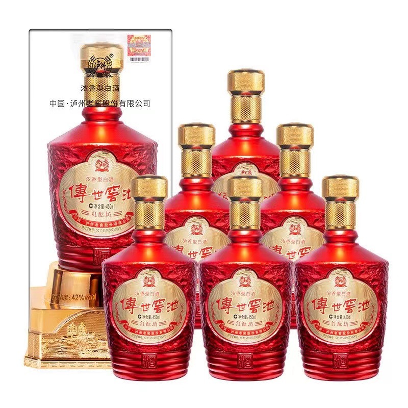 泸州傅世窖池 42度浓香型白酒批发纯粮酿造整箱500ml*6瓶白酒