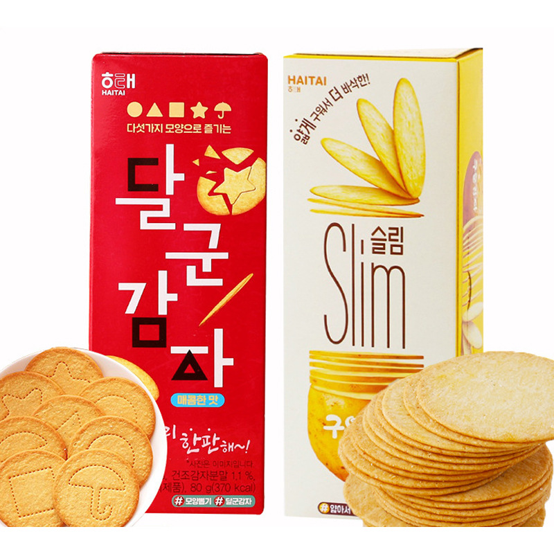 韩国进口零食 海太国民小零食超松薄脆马铃薯土豆饼干食品批发80g