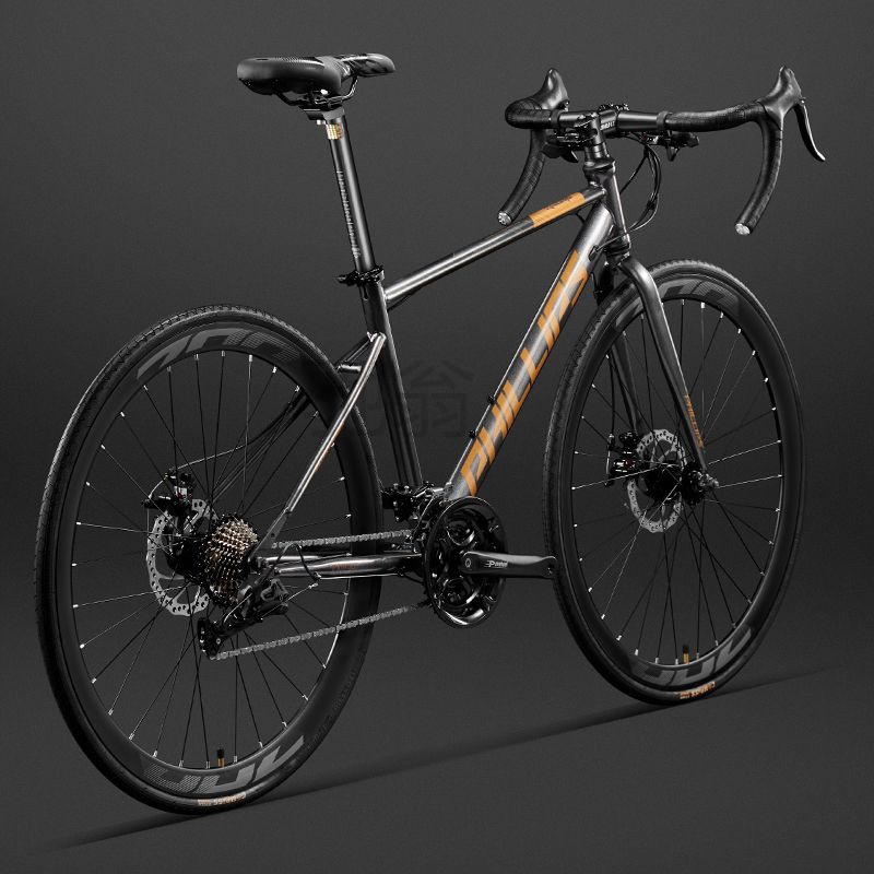 qzb官方菲利普变速赛车公路自行车成年人双碟刹城市跑车男女学生