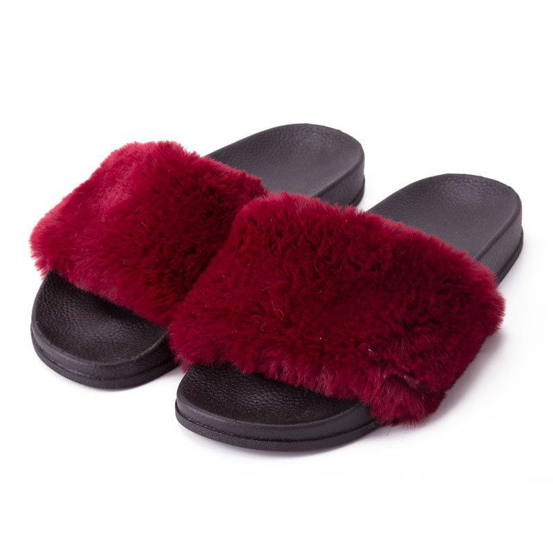 拖鞋跨境电商亚马逊豹纹2019春夏韩版平底 外穿百搭毛毛拖鞋潮