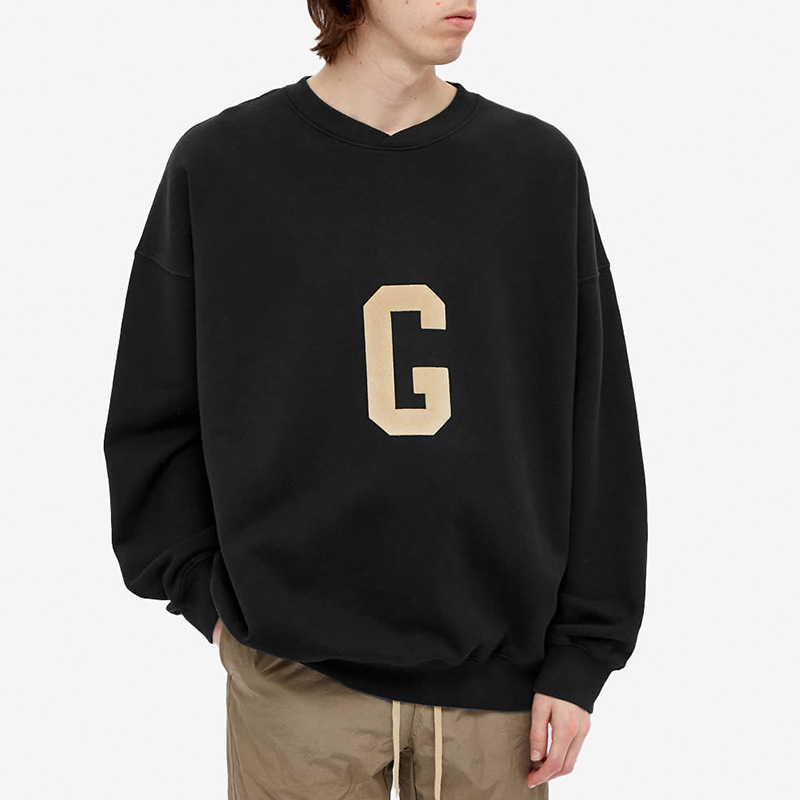 毒家版本fog第七季主线圆领卫衣男女冬字母g植绒印花高街宽松长袖