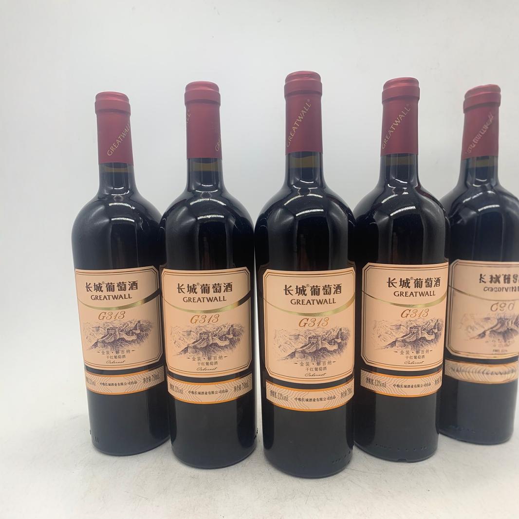 中粮长城葡萄酒长城金装g313解百纳干红葡萄酒长城红酒整箱