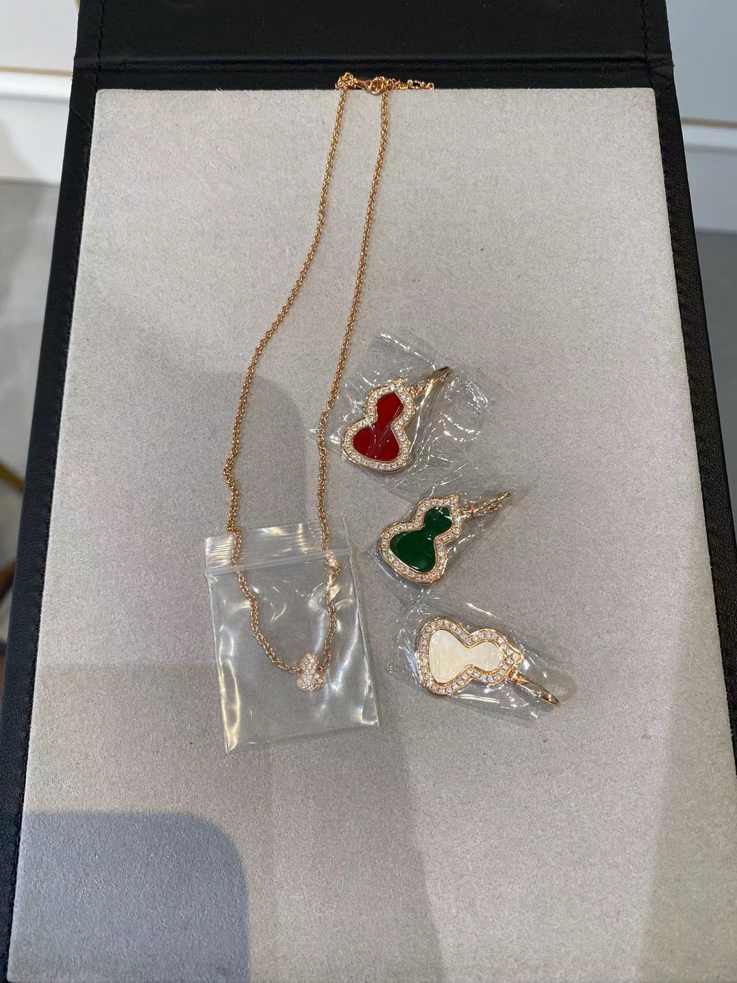 v金高版本二代葫芦麒麟项链女福禄如意吊坠锁骨链玫瑰金小众设计