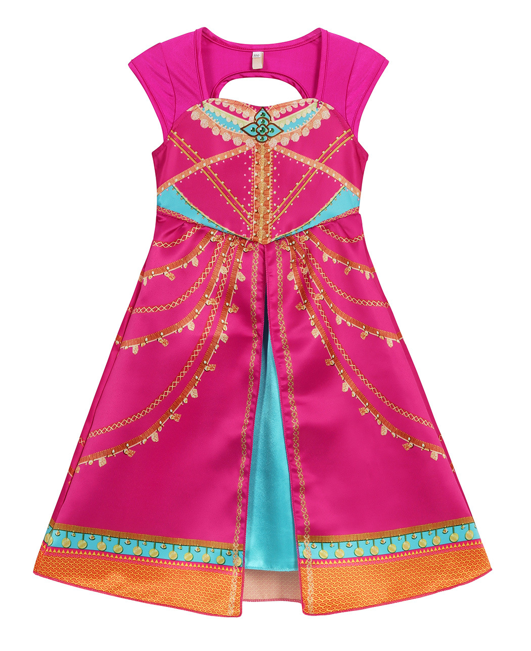 阿拉丁jasmine女童连衣裙 红色茉莉公主cosplay表演服欧美儿童裙