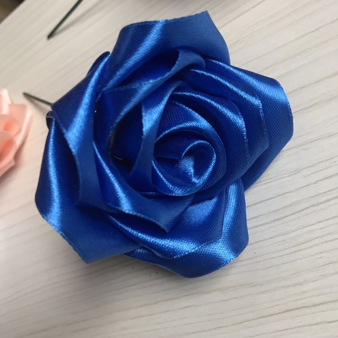 diy丝带玫瑰花材料包仿真玫瑰纯手工彩带花瓣半成品情人节礼物