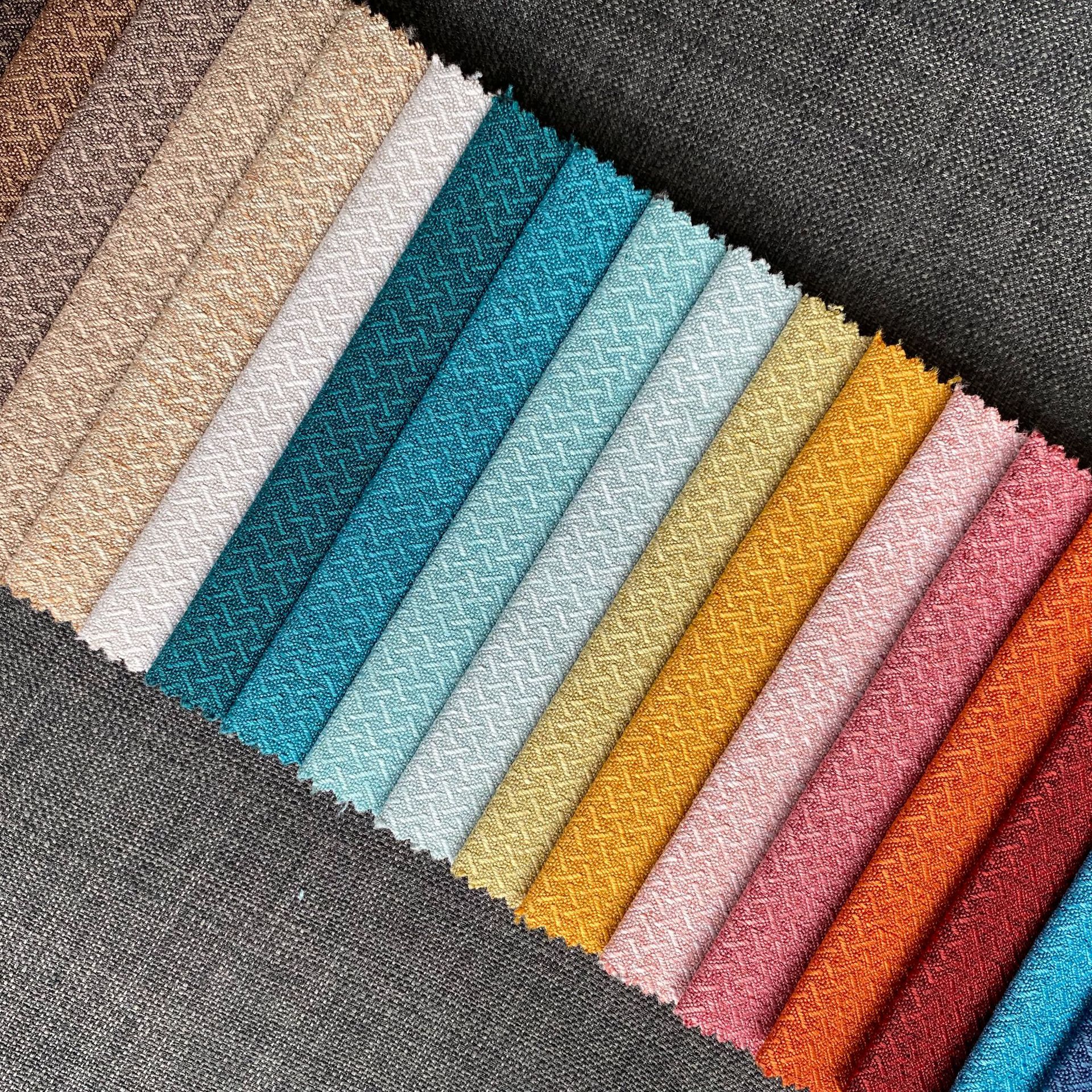 复合新款编制纹棉麻沙发椅子布料鞋帽仿麻面料厂家直销现货批发