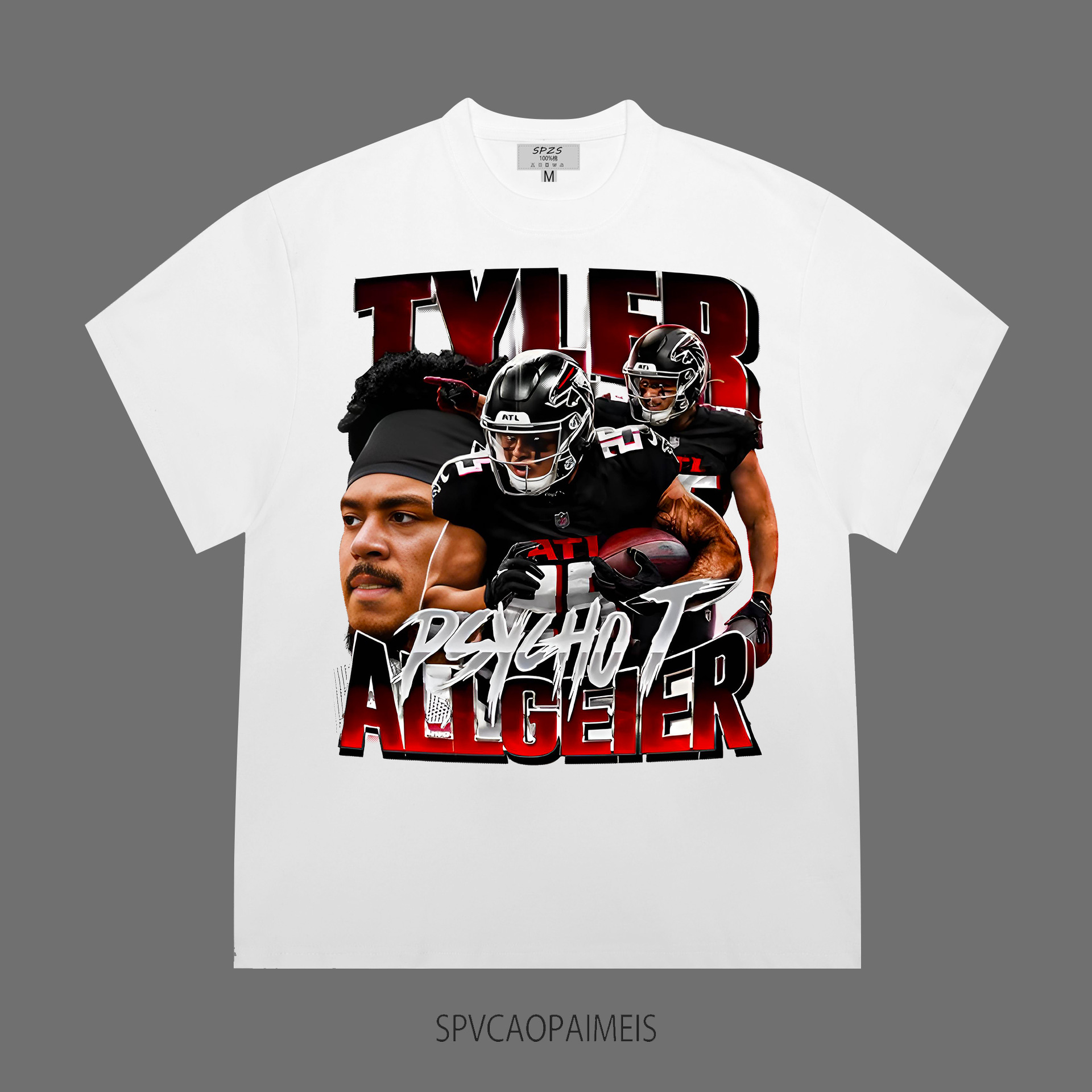 nfl球星obj球衣t恤dk metcalf美式足球vintage纯棉宽松橄榄球短袖