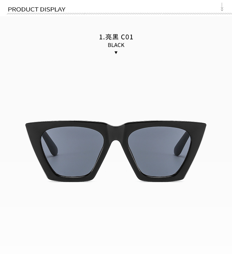 新款倒梯形网红ins太阳镜男女时尚街拍墨镜欧美糖果色直檐框眼镜