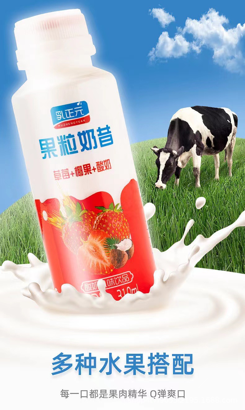 工厂直销果粒奶昔酸奶饮品310ml*12瓶整箱学生早餐酸奶牛奶饮料