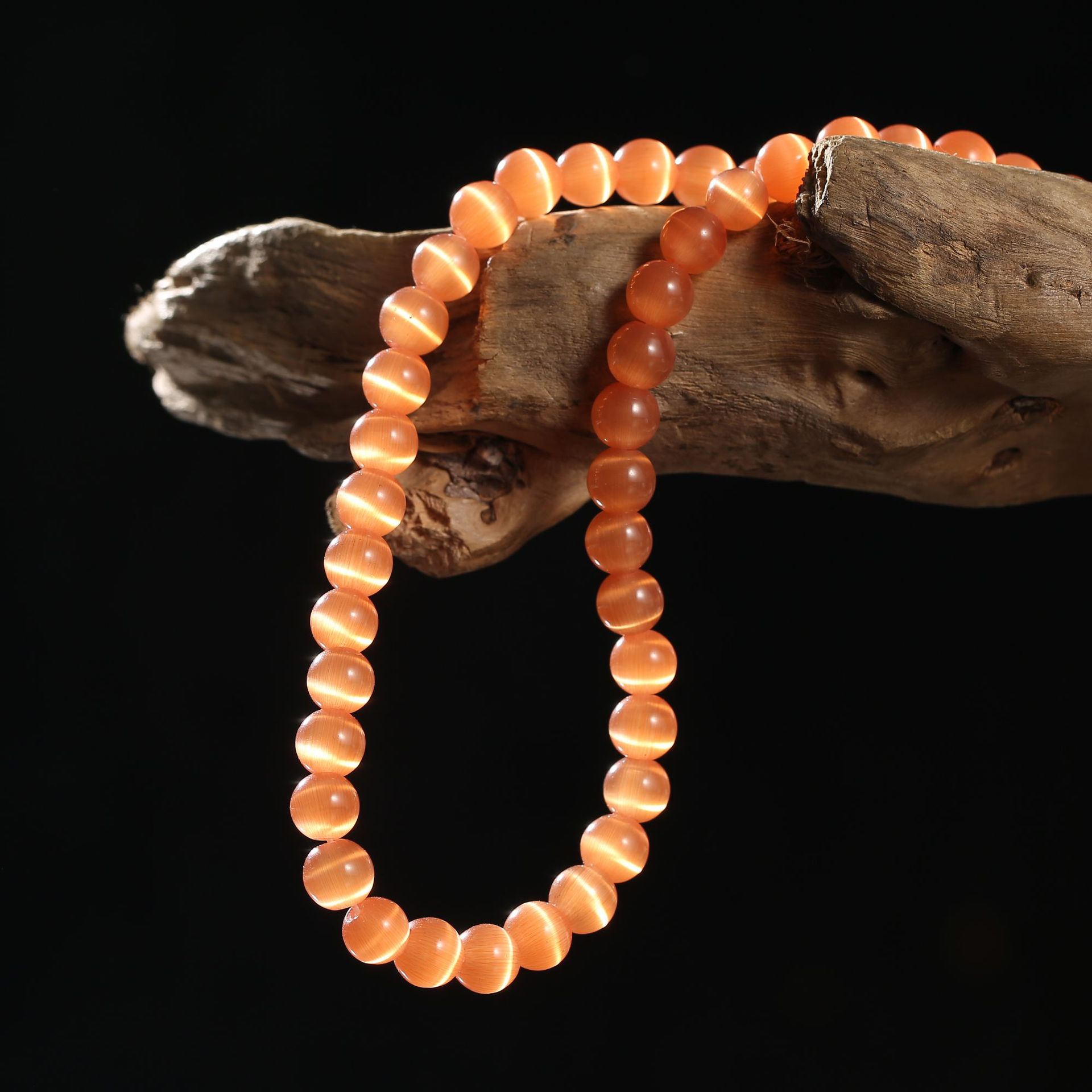 彩色玻璃猫眼石散珠 渐变琉璃珠子半成品 diy饰品项链水晶配件