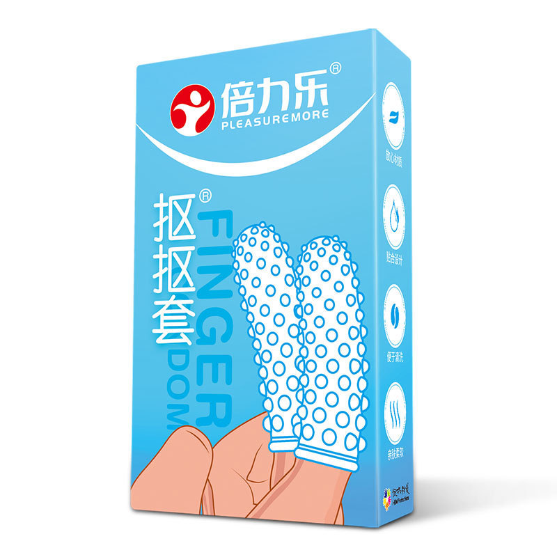 倍力乐扣扣套手指套qq水晶颗粒男女医用安全套成人情趣用品批发
