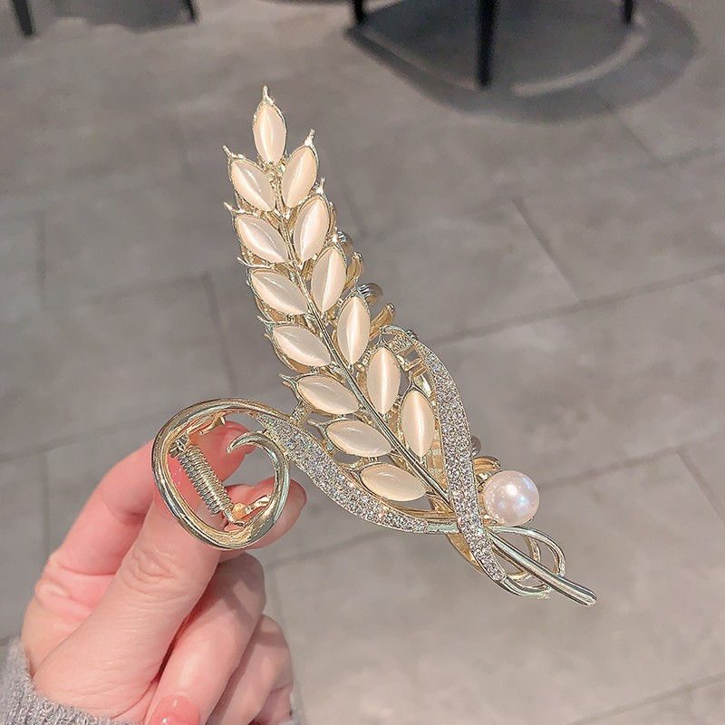Golden Wheat Grip See-through Elegant Hair Clip Chinese Style Elegant Hairpin Back Head High-Grade Antique Style Shark Clip