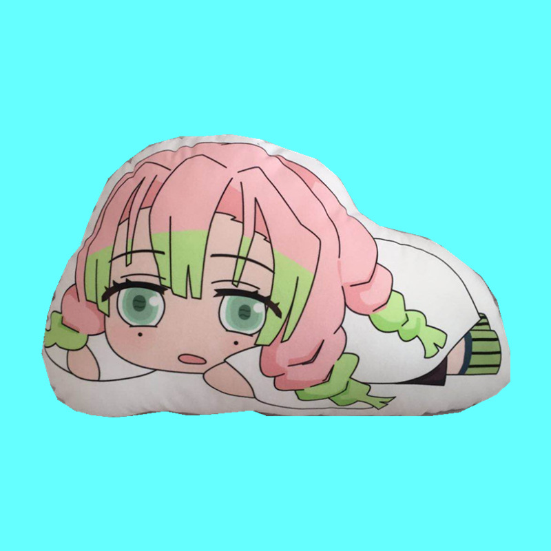 动漫鬼灭之刃趴趴抱枕我妻善逸玩偶公仔富冈义勇趴姿毛绒沙发靠垫