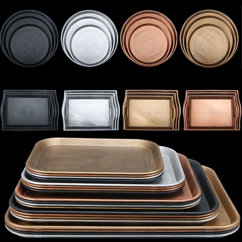 塑料托盘商用防滑餐厅饭店酒店出餐端菜传菜上菜盘大号长方形拖盘