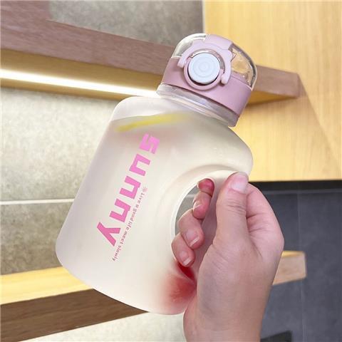 Large Capacity Plastic Sports Bottle 1000ml Summer Good-looking Fitness Kettle High Temperature Resistant Ton Straw Cup