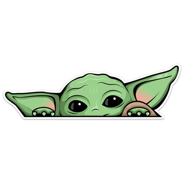 跨境新品 尤达宝宝 汽车车窗保险杠 冰箱家电窗户 防水乙烯基贴纸