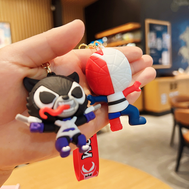 Cross-Border Venom Doll Keychain Marvel Cartoon Spider-Man Car Key Chain Backpack Pendant Stall Small Goods