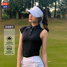 高端定制高尔夫女装春夏无袖上衣golf冰感运动速干小飞袖背心女潮