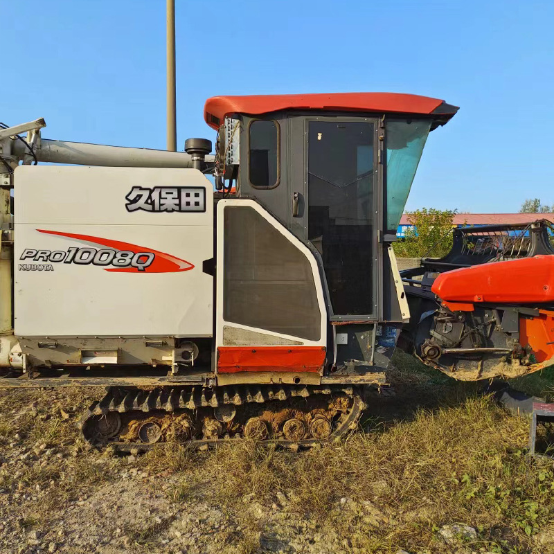 二手久保田1008q全喂入式履带谷物小麦水稻玉米联合收割机